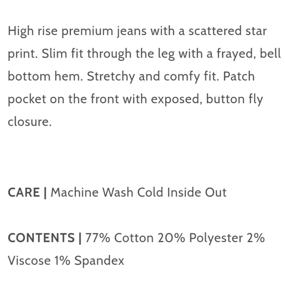 Angry Rabbit Star Struck High Rise Flare retro bell bottom style jeans size 25/1 - Picture 4 of 14